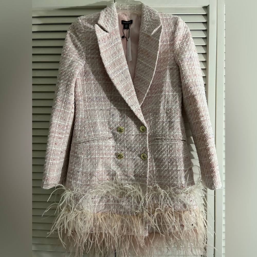 KAREN MILLEN TWEED FEATHER BLAZER